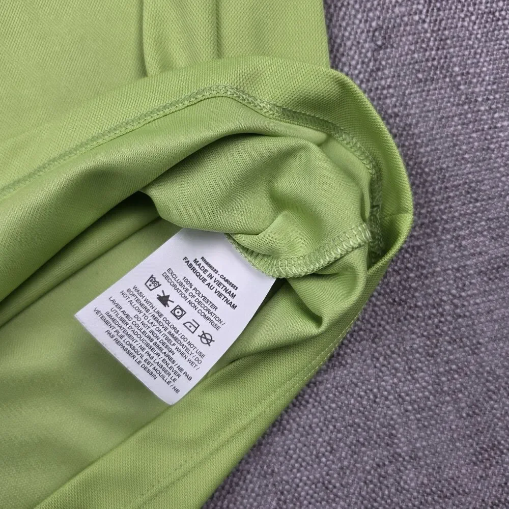 Nike Dri-FIT Mens Medium Lime Green Golf Polo Shirt Short Sleeve Swoosh Athletic